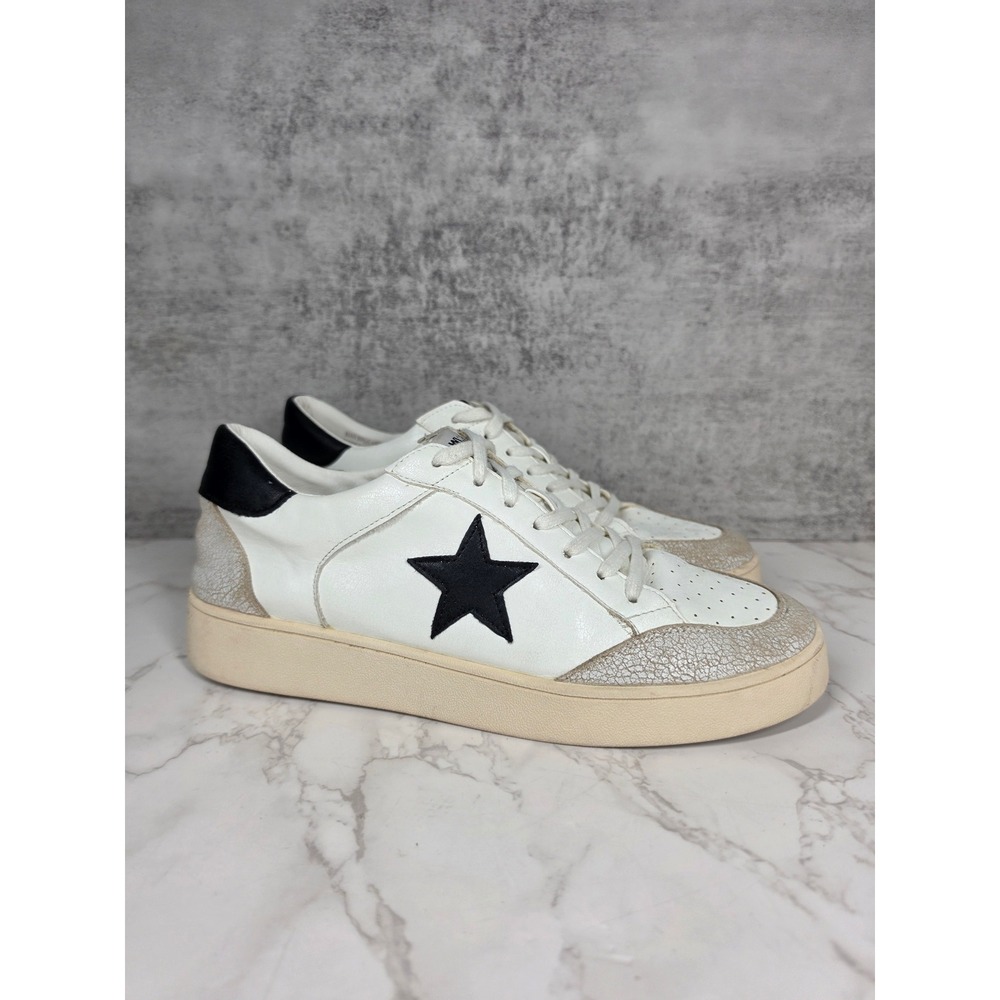 Mi.im Y2k Juniper Leather Star Patch Low Top White Sneakers Streetwear Womens 10